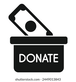 Icono de caja de equipo de donación Vector simple. Participación solitaria en las ganancias. El amor da Asistencia