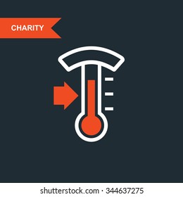 Donation Thermometer - Charity And Telethon Icon