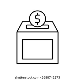 Donation thinline icon , vector, pixel perfect, illustrator file 