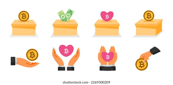 Donation Using Thai Baht Money Icons
