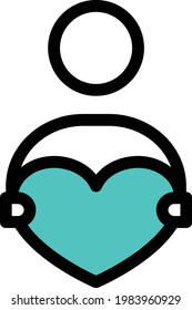 donation vector color line icon