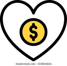 donation vector color line icon