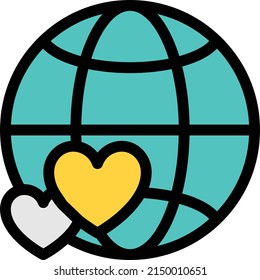 icono de línea de color del vector de donación