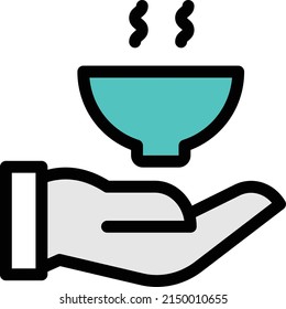 icono de línea de color del vector de donación
