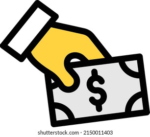 donation vector color line icon