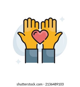 Donation Vector Filled Outline Icon design illustration. EPS 10 File on White background