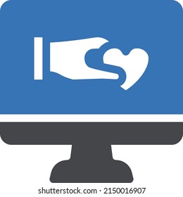 icono de color de glifo vector de donación