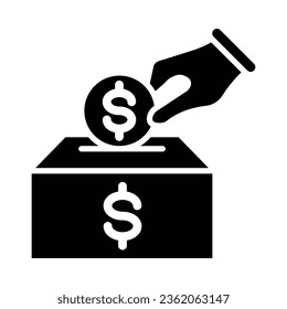 Donation Vector Glyph Icon For Personal And Commercial Use.
