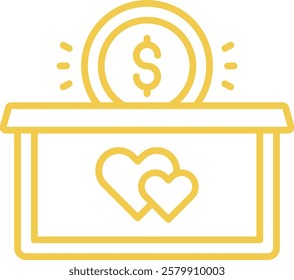 Donation vector icon. Can be used for printing, mobile and web applications.