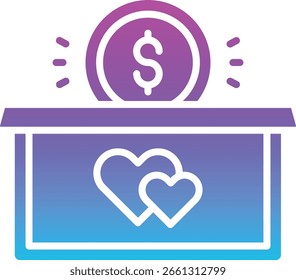 Icono de Vector de donación. Se puede utilizar para aplicaciones de impresión, móviles y de Web.