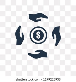 Donation vector icon isolated on transparent background, Donation transparency concept can be used web and mobile