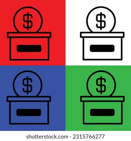 Donation Vector Icon, Lineal style, isolated on white Background.