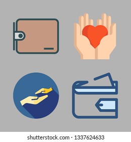 donation vector icon set