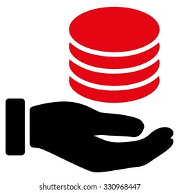 Donation vector icon. Style is flat symbol, rounded angles, white background.