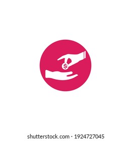 Icono vector de donación, diseño del logo de la ilustración.