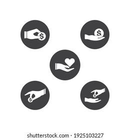 Icono vector de donación, diseño del logo de la ilustración.