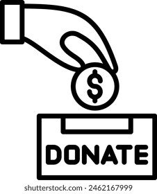 Donation Vector Line Icon Design