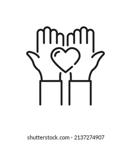 Donation Vector Outline Icon design illustration. EPS 10 File on White background