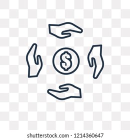 Donation vector outline icon isolated on transparent background, high quality linear Donation transparency concept can be used web and mobile