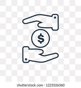 Donation vector outline icon isolated on transparent background, high quality linear Donation transparency concept can be used web and mobile
