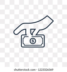Donation vector outline icon isolated on transparent background, high quality linear Donation transparency concept can be used web and mobile