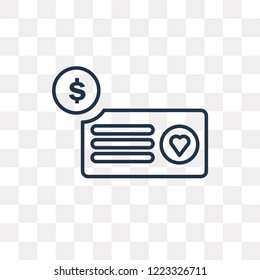 Donation vector outline icon isolated on transparent background, high quality linear Donation transparency concept can be used web and mobile