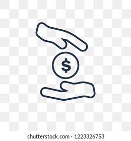 Donation vector outline icon isolated on transparent background, high quality linear Donation transparency concept can be used web and mobile