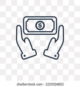 Donation vector outline icon isolated on transparent background, high quality linear Donation transparency concept can be used web and mobile