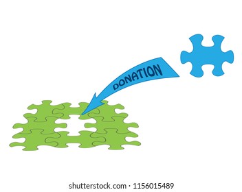 donation - vector puzzles and arrow