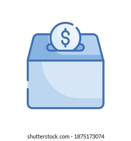  Donation Vector Style illustration. Business and Finance Filled Outline Icon. EPS 10 File