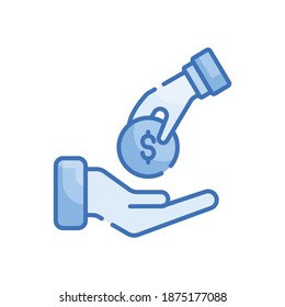 Donation Vector Style illustration. Business and Finance Filled Outline Icon. EPS 10 File