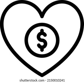 donation vector thin line icon