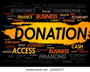 DONATION word cloud, business concept