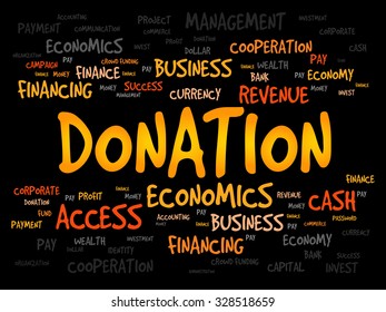 DONATION word cloud, business concept