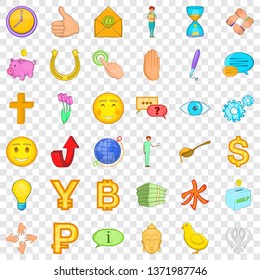 Donation work icons set. Cartoon style of 36 donation work vector icons for web for any design