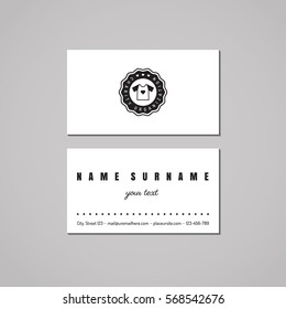 Donations and charity business card design concept. Logo with t-shirt. Vintage, hipster and retro style.