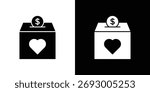 Donations icon. The black silhouette vector