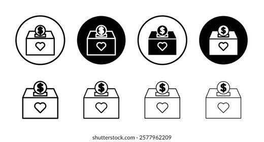 Donations icon black and white vector sign