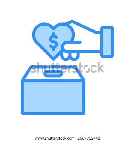 Donations Icon Blue Color Vector Illustration
