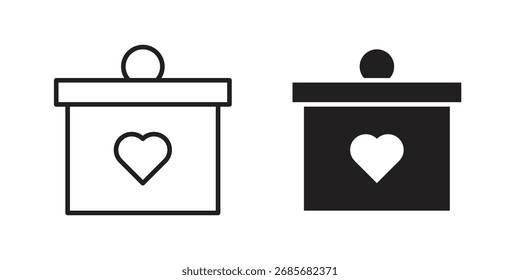 Icono de donaciones plano logo en blanco y negro