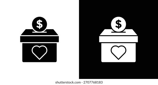 Donations icon line art editable stroke and solid collection for app design