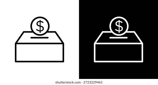 Concepto de logotipo de icono de donaciones en trazos