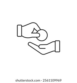 Donations icon Outline vector line symbol