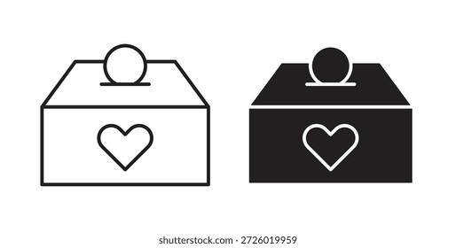 Símbolo de Vector de iconos de donaciones con trazo editable y versiones planas