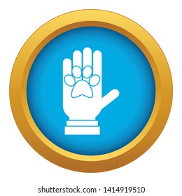 Donations for pets icon blue vector isolated on white background for any design