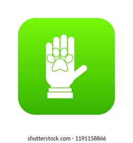 Donations for pets icon digital green for any design isolated on white vector illustration