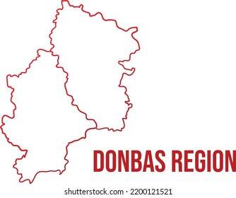 Donbas Region Red Gradient Isolated Map