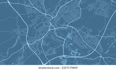 Doncaster map, blue streetmap poster of UK city