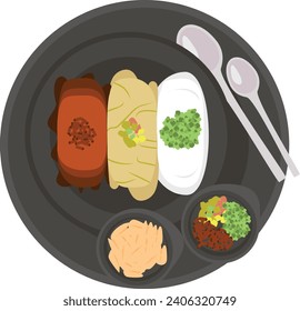 Dondurma Turkish mastic ice cream with disposable spoons concept, dudurmas or kaimaki vector icon design, delicious food symbol, authentic local dishes sign, domestic cuisine stock illustration