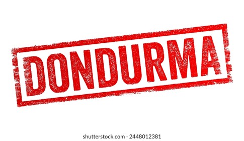 Dondurma is the Turkish word for ice cream, is a frozen dessert made from dairy products like milk, cream, and sometimes eggs, text concept stamp